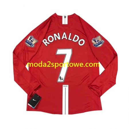 Koszulka Manchester United Cristiano Ronaldo 7 2007 Retro Domowe Stroje Piłkarskie Długi Rękaw